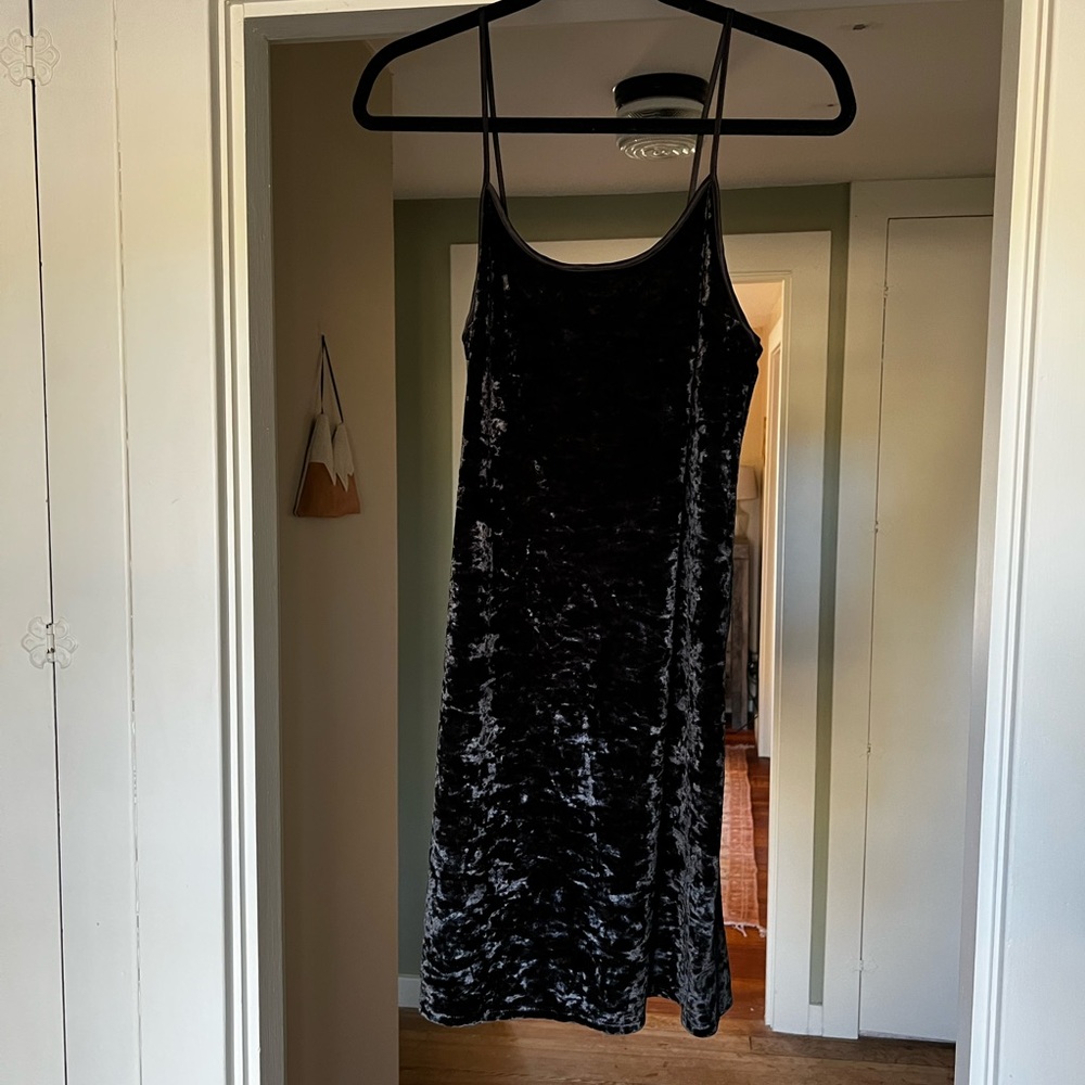 Victoria’s Secret Black Velvet slip dress